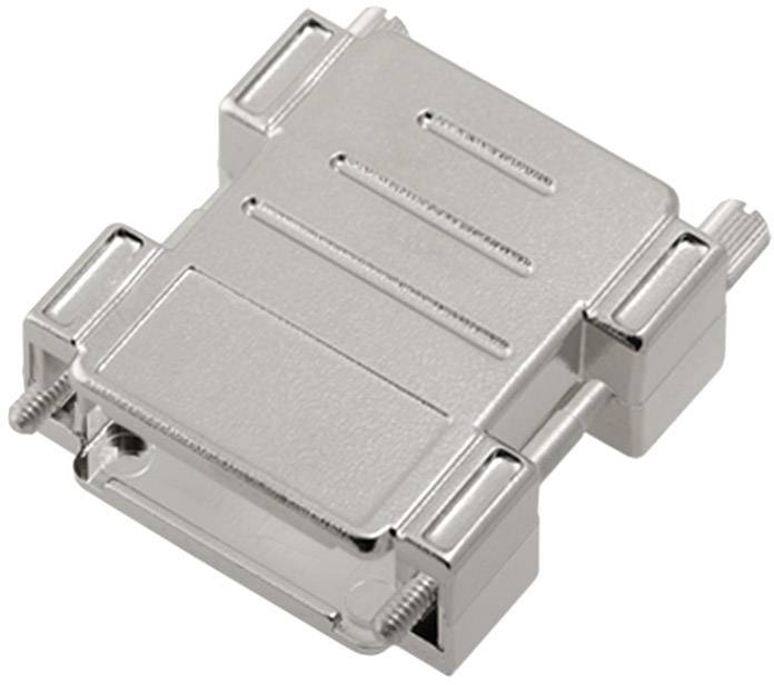 Boîtier de connecteur métallique à deux vis latérales, de forme rectangulaire, adapté pour la connexion sécurisée des câbles dans les appareils électriques.