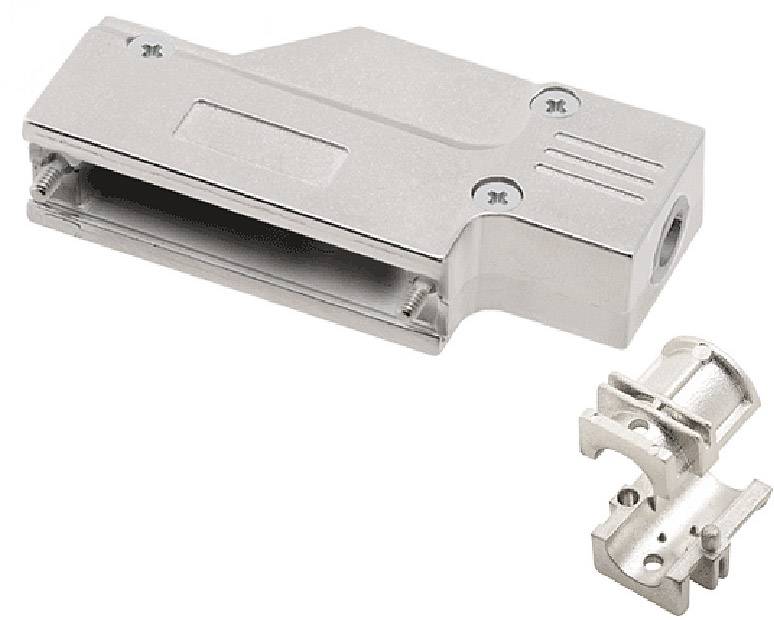 Couvercle de boîtier et attache en métal, utilisés dans l'électronique pour les connexions de câbles.