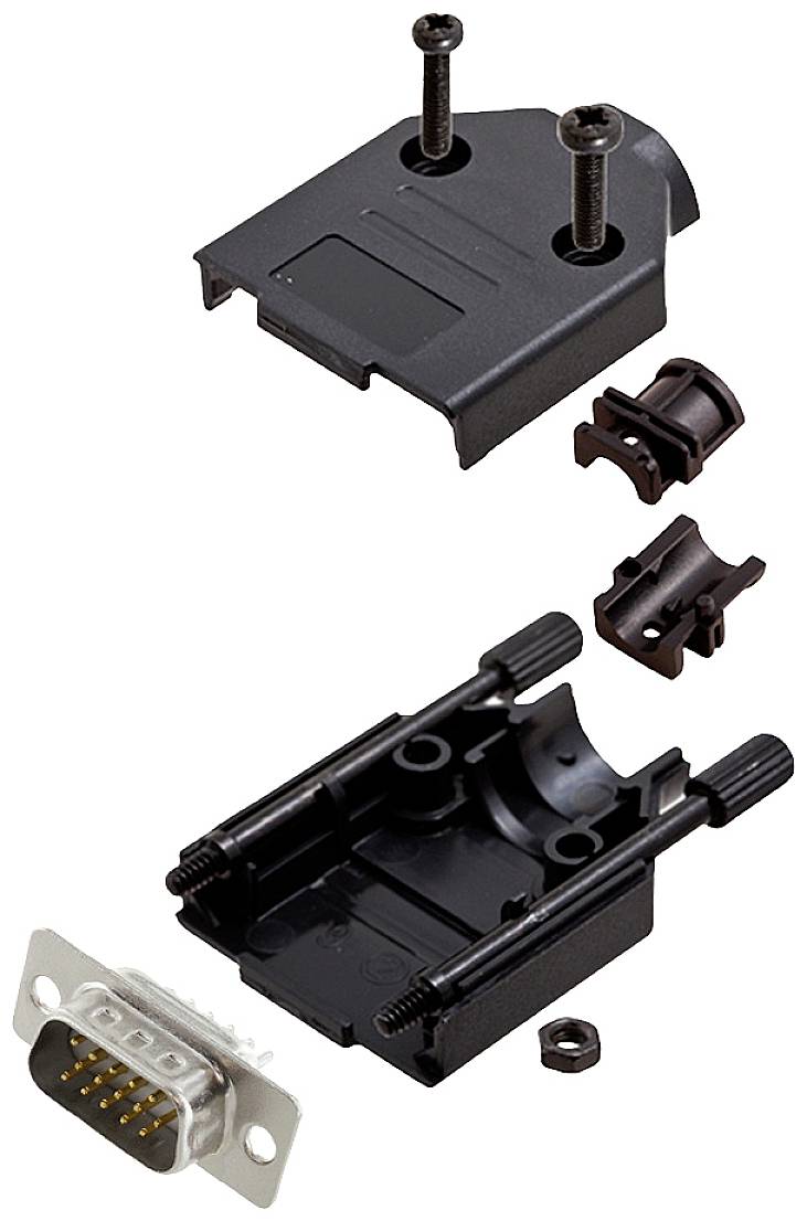 encitech DTPK-P-09-HDP15-W-K 6355-8053-01 Kit embase SUB-D mâle 180 ° Nombre de pôles: 15 fût à souder