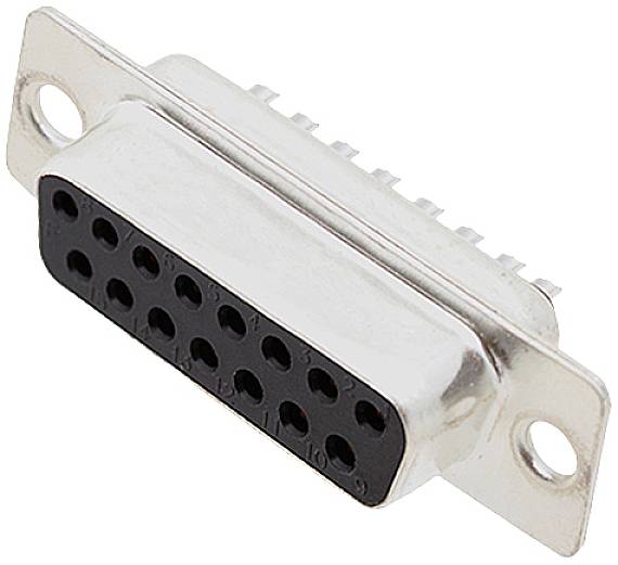 Embase SUB-D femelle Nombre de pôles: 15 encitech DB15-SS 2101-0180-12 180 ° fût à souder Tray