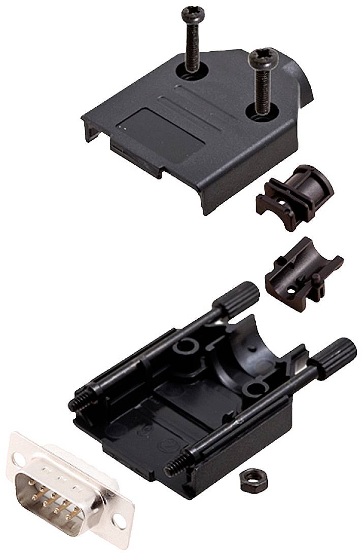 encitech DTPK-P-09-DBP-W-K 6355-8032-01 Kit embase SUB-D mâle 180 ° Nombre de pôles: 9 fût à souder