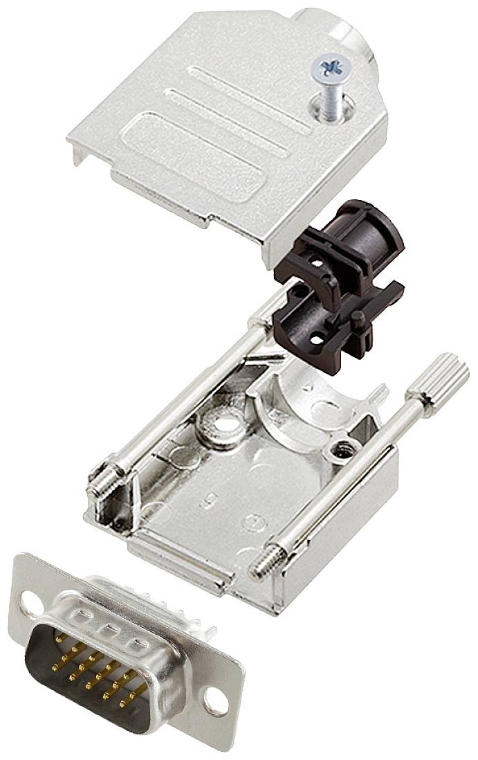 encitech DTZK09-HDP15-W-K 6355-8012-01 Kit embase SUB-D mâle 180 ° Nombre de pôles: 15 fût à souder 1 pc(s)