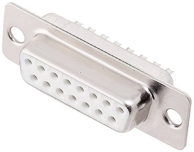 encitech DM15-SS-W 2108-0200-12 Embase SUB-D femelle 180 ° Nombre de pôles: 15 fût à souder 1 pc(s) Tray