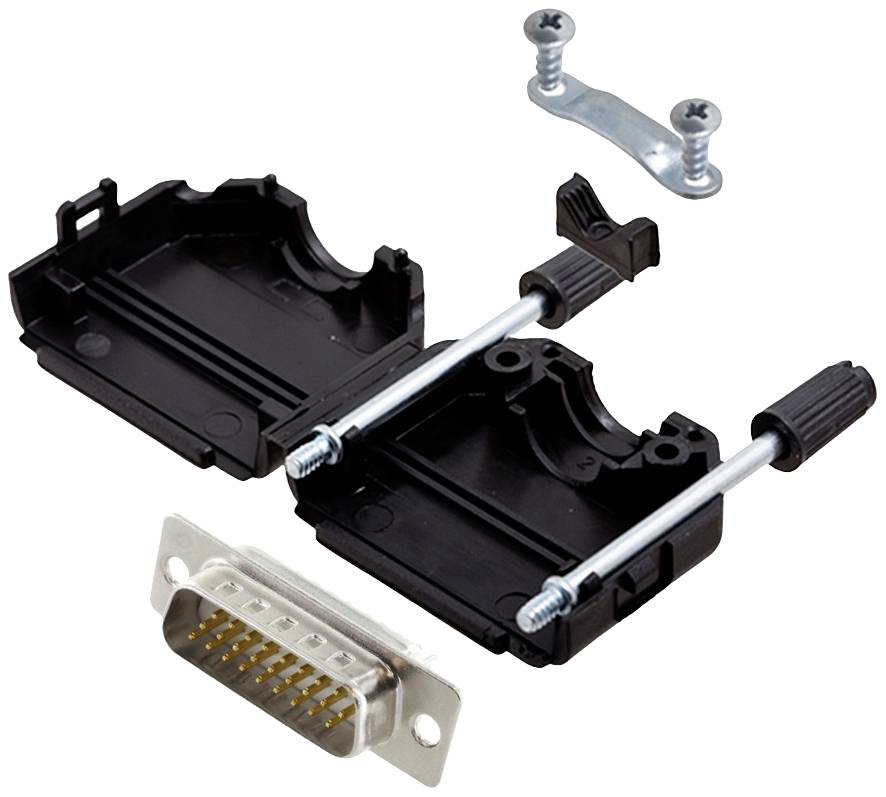 encitech DPPK15-BK-HDP26-W-K 6355-8011-02 Kit embase SUB-D mâle 180 ° Nombre de pôles: 26 fût à souder