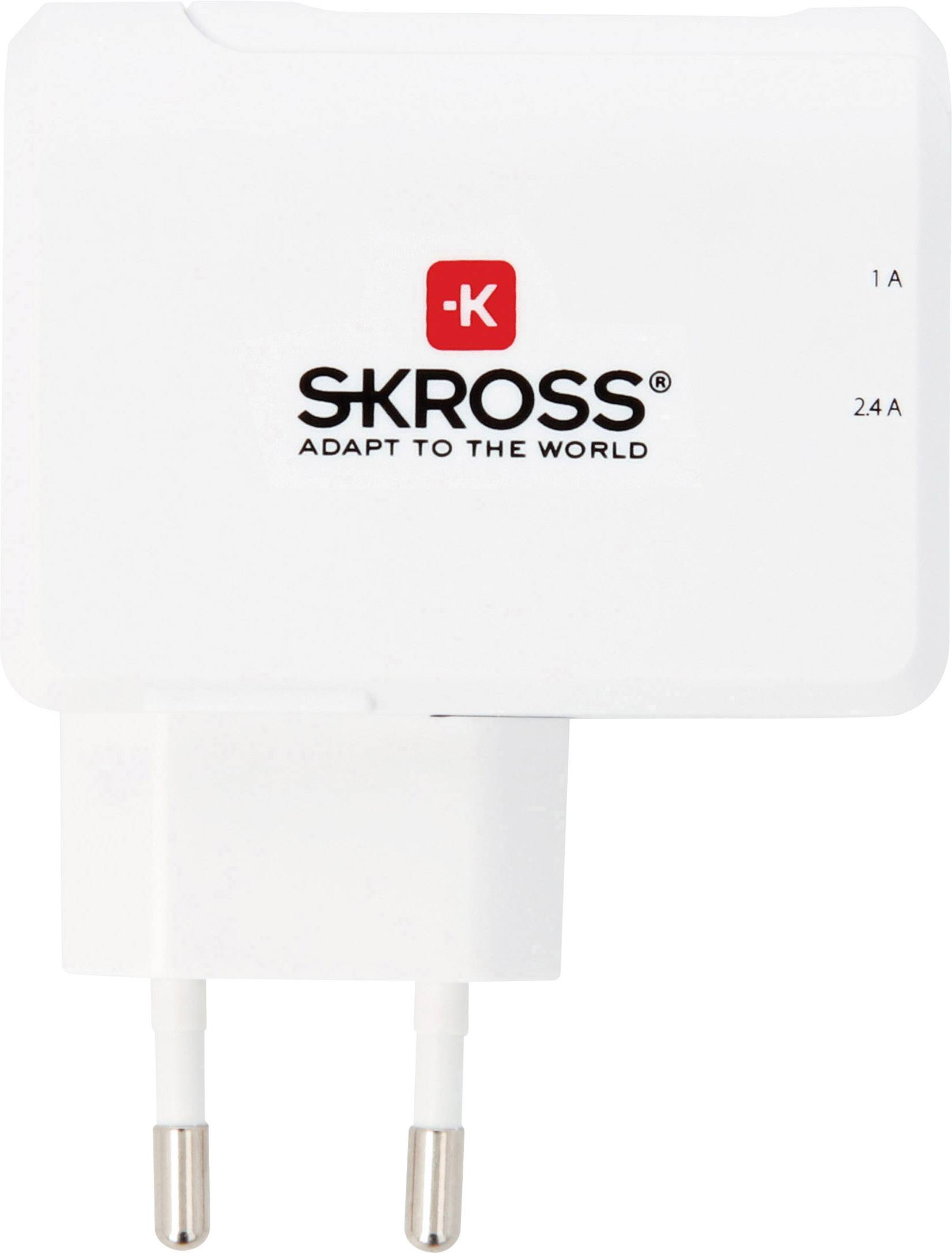 Skross Chargeur USB 2x USB-A blanc, argent intérieure