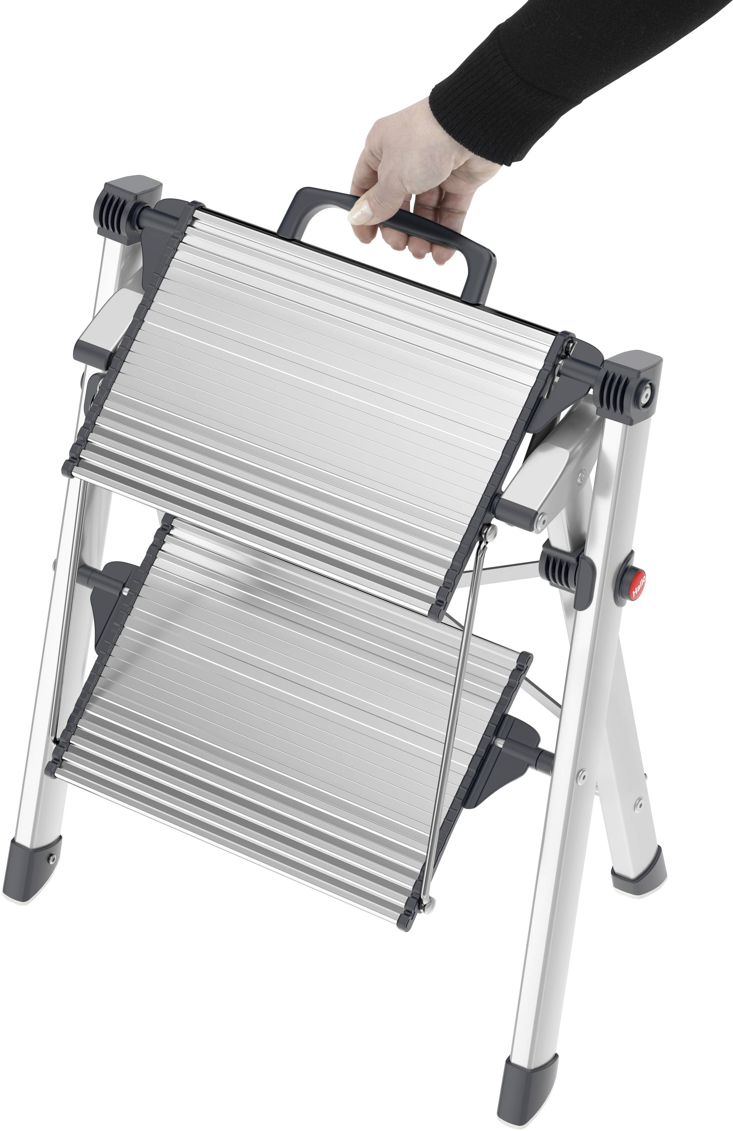 Hailo MK80 ComfortLine 4310-100 aluminium Marchepied pliant pliable Hauteur de travail (max.): 244 cm argent, noir 3.6 kg