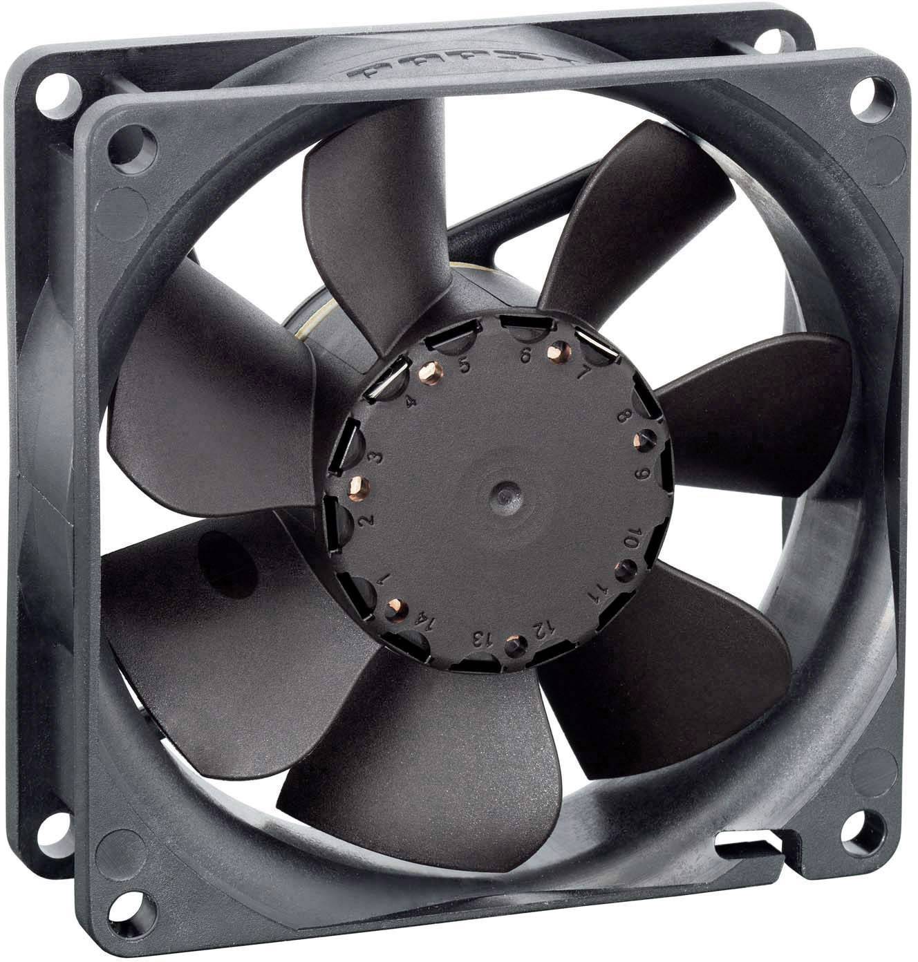 Ventilateur axial EBM Papst 8412N/2GMLE-257 9292506266 12 V/DC 55 m³/h (L x l x H) 80 x 80 x 25.4 mm 1 pc(s)