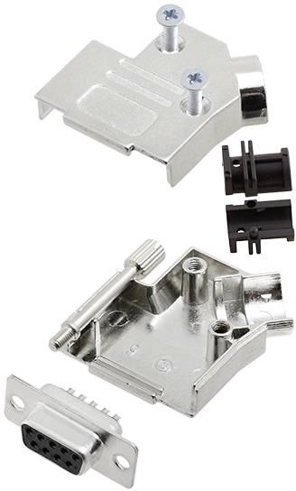 Boîtier et connecteur pour une connexion D-Sub, composés d'un boîtier métallique, de vis et de pièces en plastique, en pièces détachées.