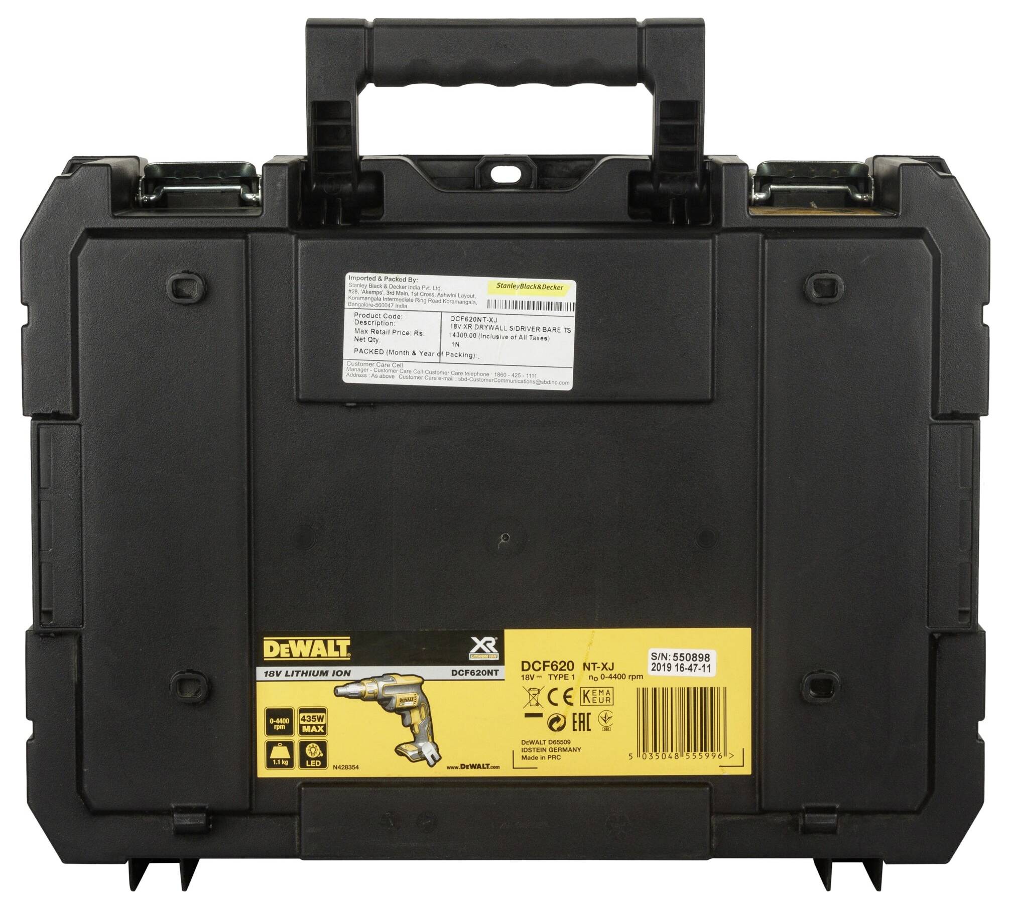 Visseuse à fixation rapide sans fil DEWALT DCF620NT DCF620NT-XJ 18 V Li-Ion
