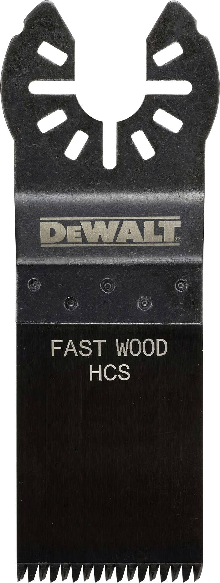 Lame de scie pour outils électriques oscillants de la marque DeWalt, adaptée pour une coupe rapide du bois.