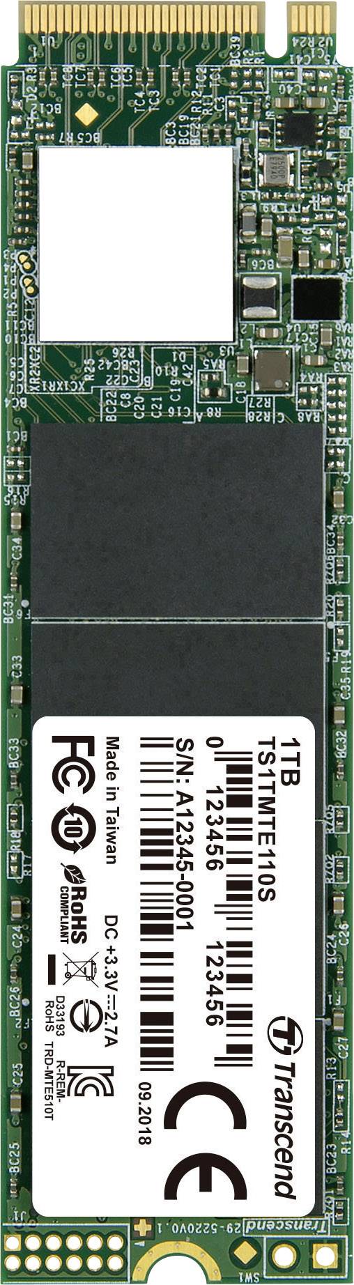 Transcend 110S 1 TB SSD interne NVMe/PCIe M.2 M.2 NVMe PCIe 3.0 x4 au détail TS1TMTE110S