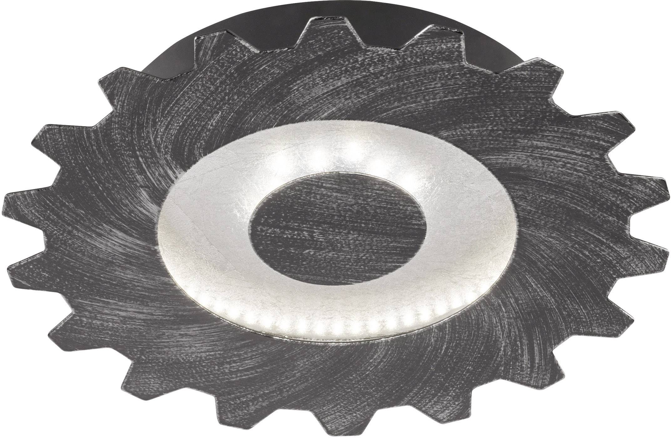 WOFI Leif 9301.02.70.8300 Plafonnier LED argent, aluminium 18 W blanc chaud diffusion de lumière indirecte, montage mural possible