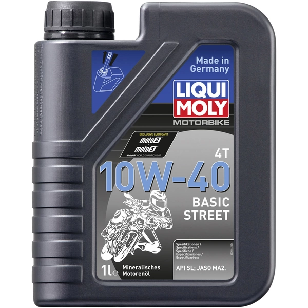 Liqui Moly Motorbike 4T 10W-40 Basic Street 3044 Huile pour moteur 1 l Liqui Moly Motorbike 4T 10W-40 Basic Street 3044 Huile pour moteur 1 l