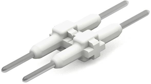 Deux connecteurs identiques avec des boîtiers blancs et des broches argentées côte à côte.