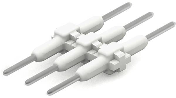 Un modèle blanc et plastique avec quatre structures rigides parallèles et des prolongements droits de chaque côté.