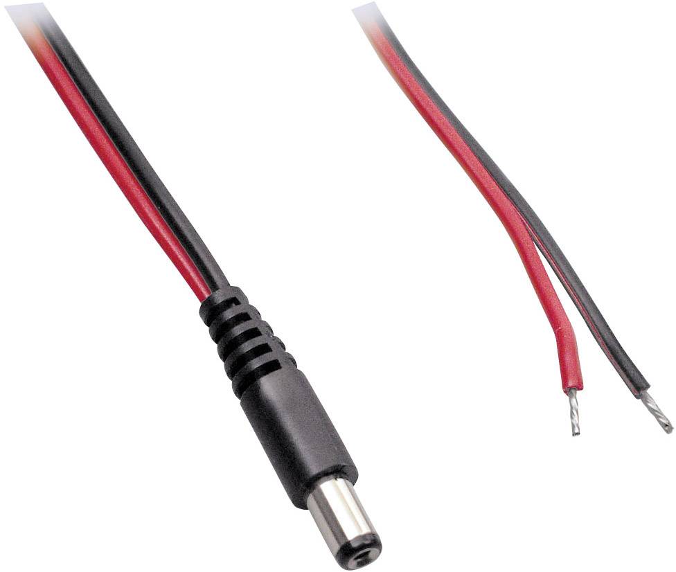 Câble de raccordement basse tension BKL Electronic 075101 DC mâle - extrémité(s) ouverte(s) 5.50 mm 2.10 mm 0.50 m 1 pc(s)