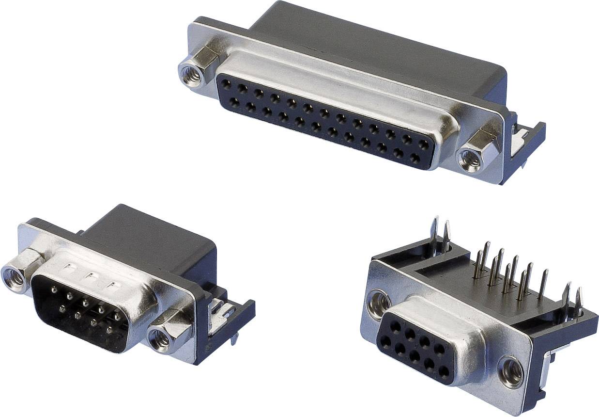 W & P Products 107-25-2-1-00-60 Embase SUB-D femelle 90 ° Nombre de pôles: 25 pin coudée à souder