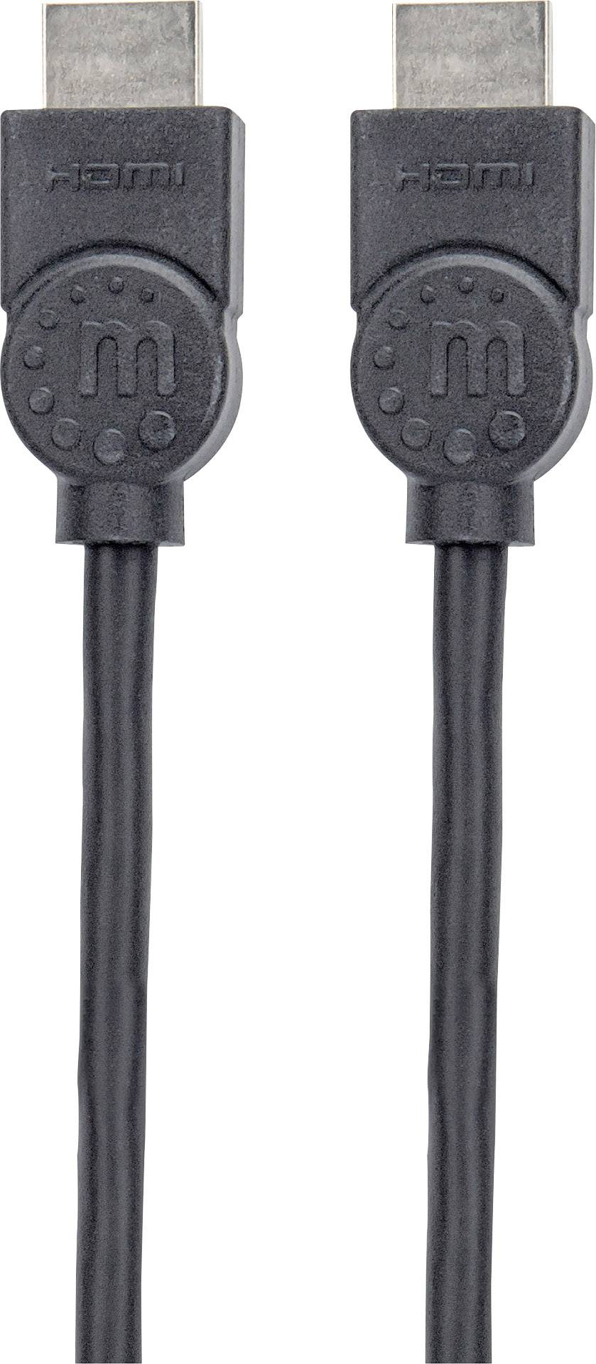 Câble de raccordement Manhattan HDMI Fiche mâle HDMI-A, Fiche mâle HDMI-A 1.50 m noir 355308 4K UHD Câble HDMI