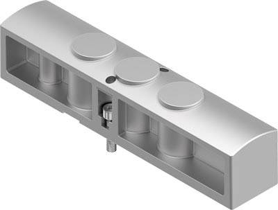 Connecteur métallique pour meubles avec vis intégrée, de couleur argentée, adapté aux assemblages stables de pièces en bois lors du montage de mobilier.