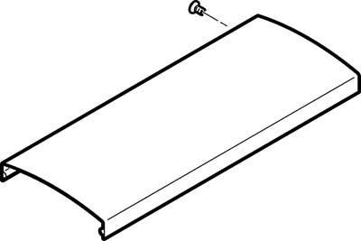 Illustration d'une tôle de couverture rectangulaire avec une vis de fixation en haut à droite.