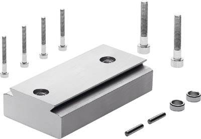 Support métallique avec plusieurs vis et entretoises. Composants pour le montage ou la fixation d'équipements industriels.