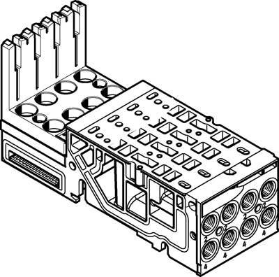 Dessin en noir et blanc d'une pièce automobile, probablement un bloc-moteur, avec des marquages et des structures détaillés.