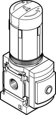Un dessin technique d'un composant cylindrique avec un mécanisme de rotation et une base rectangulaire, probablement une vanne.