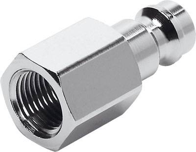 Adaptateur de raccordement métallique à filetage externe et tête hexagonale, utilisé pour les systèmes pneumatiques ou hydrauliques.