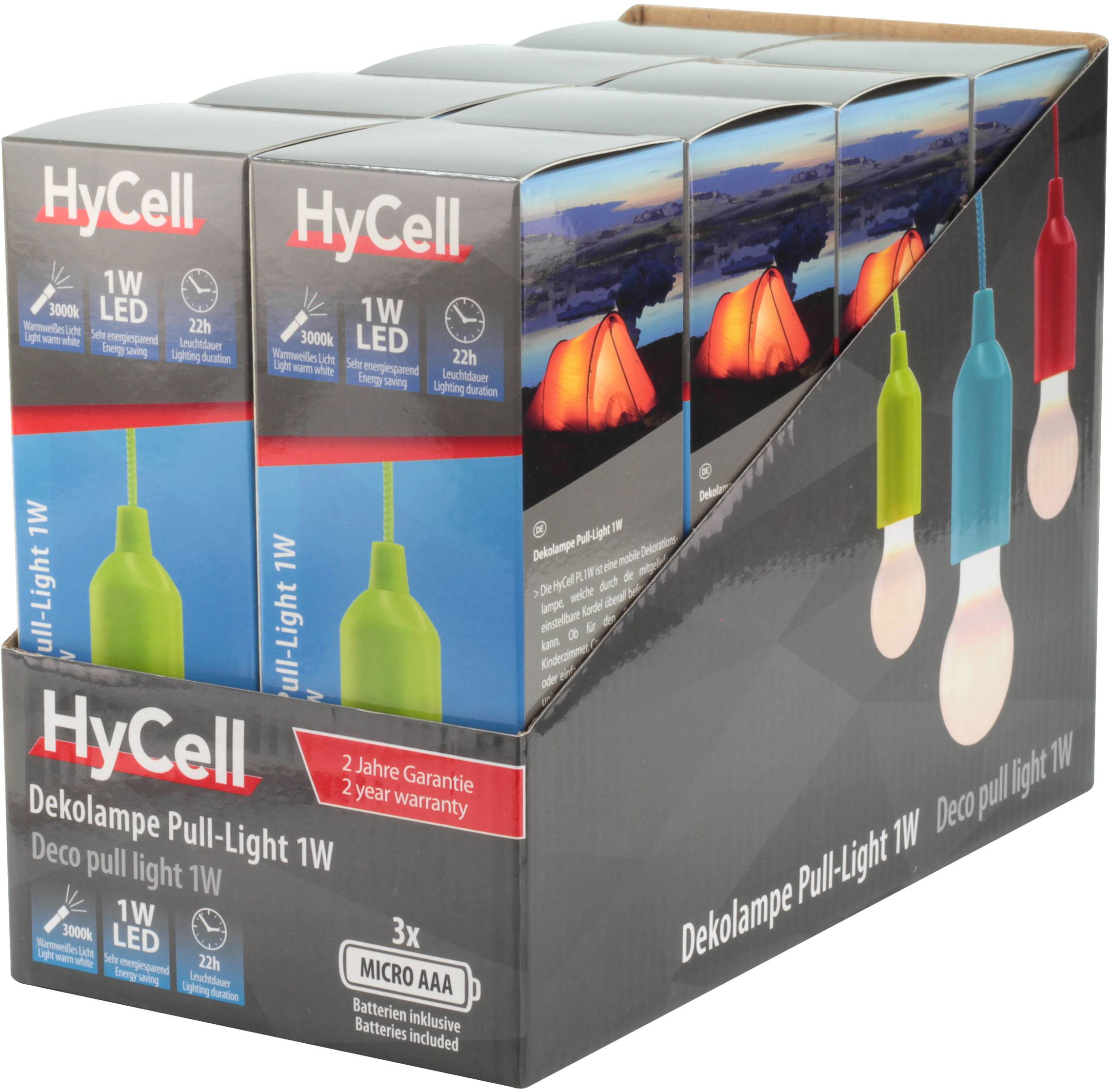 HyCell 1600-0175 Pull-Light PL LED Lampe de camping 25 lm à pile(s) 50 g vert