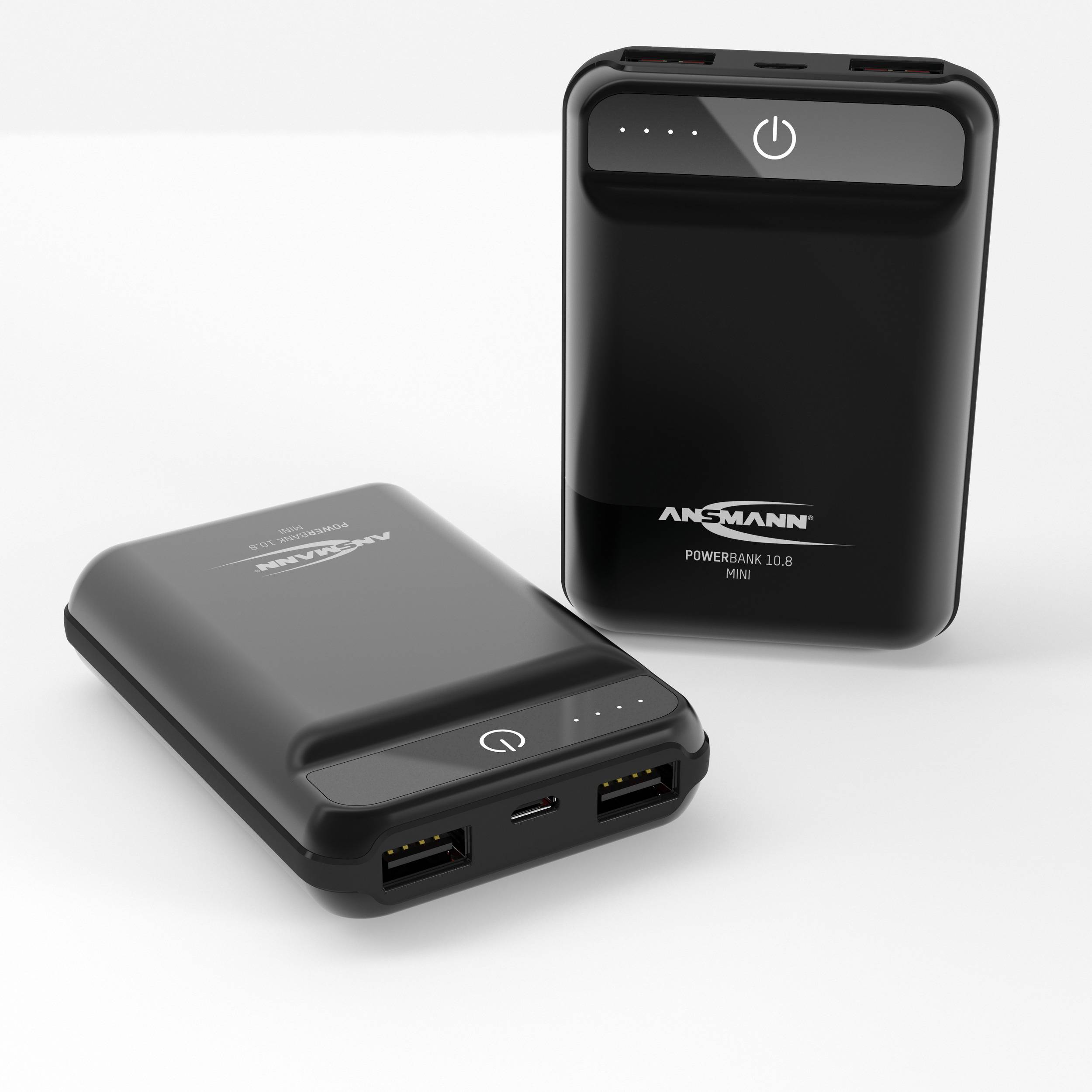 Ansmann PB10.8 mini Powerbank (batterie supplémentaire) 10000 mAh Smart IC LiPo Micro USB, USB noir affichage du statut