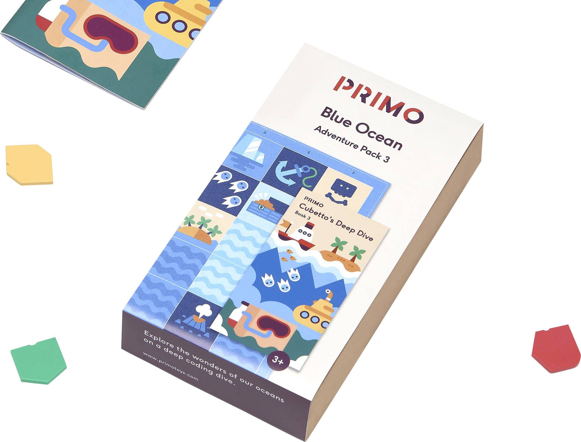 Primo Toys PRIMO009A-DE Pack d'initiation à la programmation Cubetto MINT 'L'océan'' Jeu d'extension à partir de 3 ans