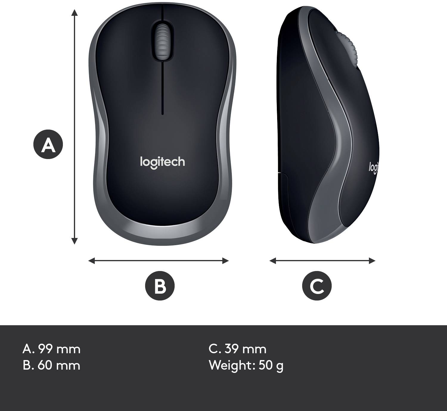 Logitech M185 Souris radio optique gris 3 Boutons 1000 dpi