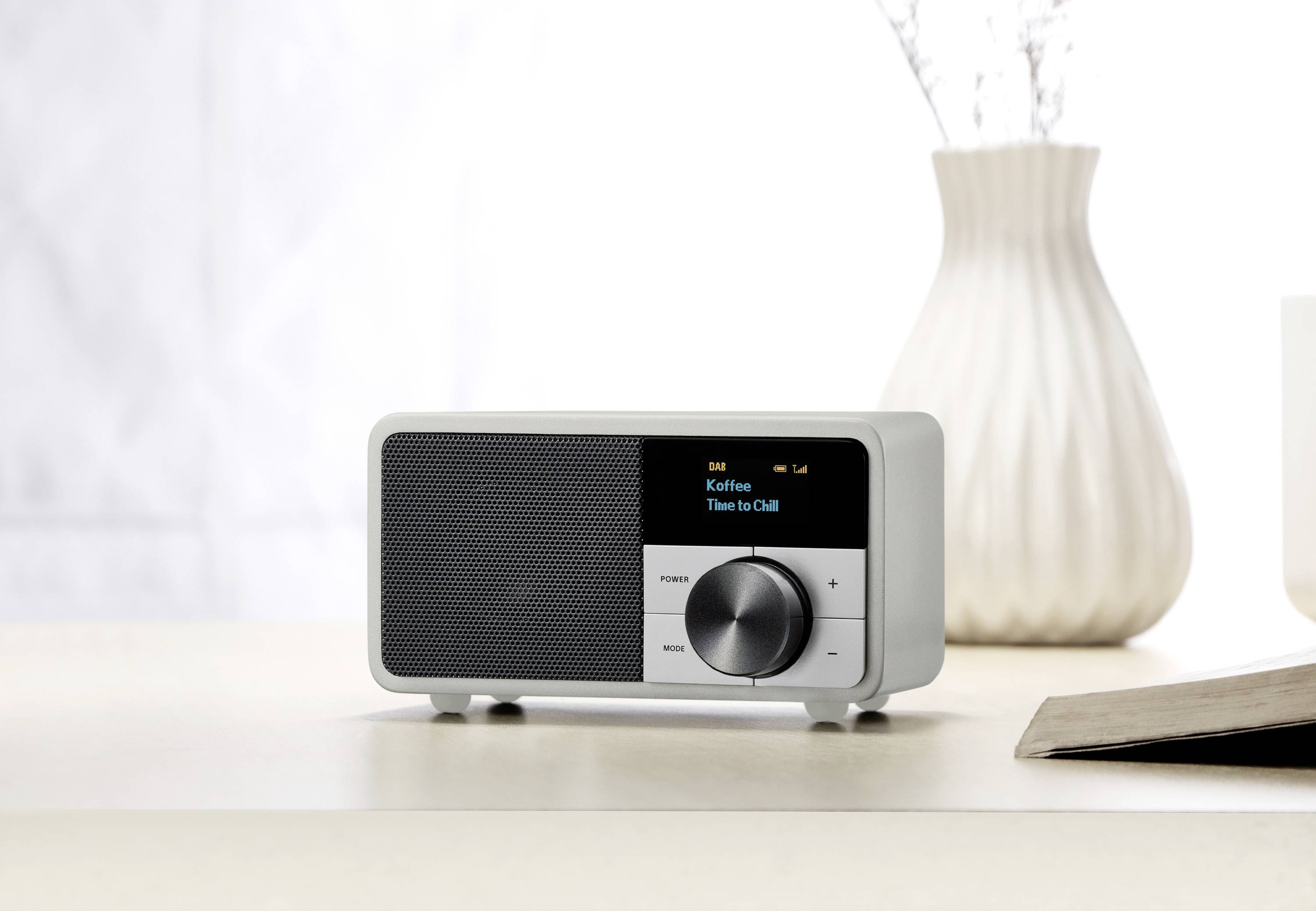 Sangean Genuine Mini DDR-7 Radio de table DAB+, FM AUX, Bluetooth argent