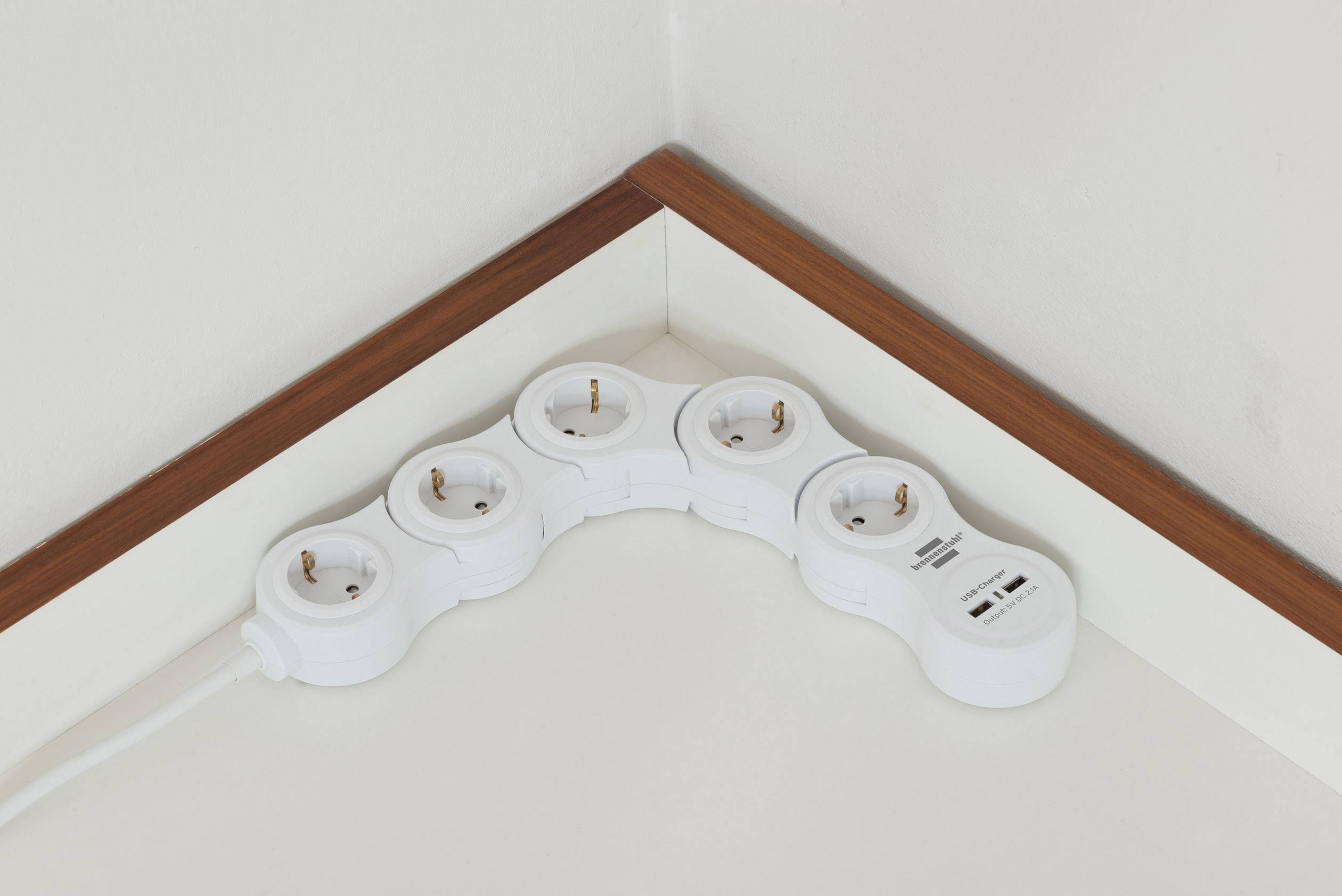 Bloc multiprise avec interrupteur Brennenstuhl 1155350210 x5 blanc contact de protection 1 pc(s)