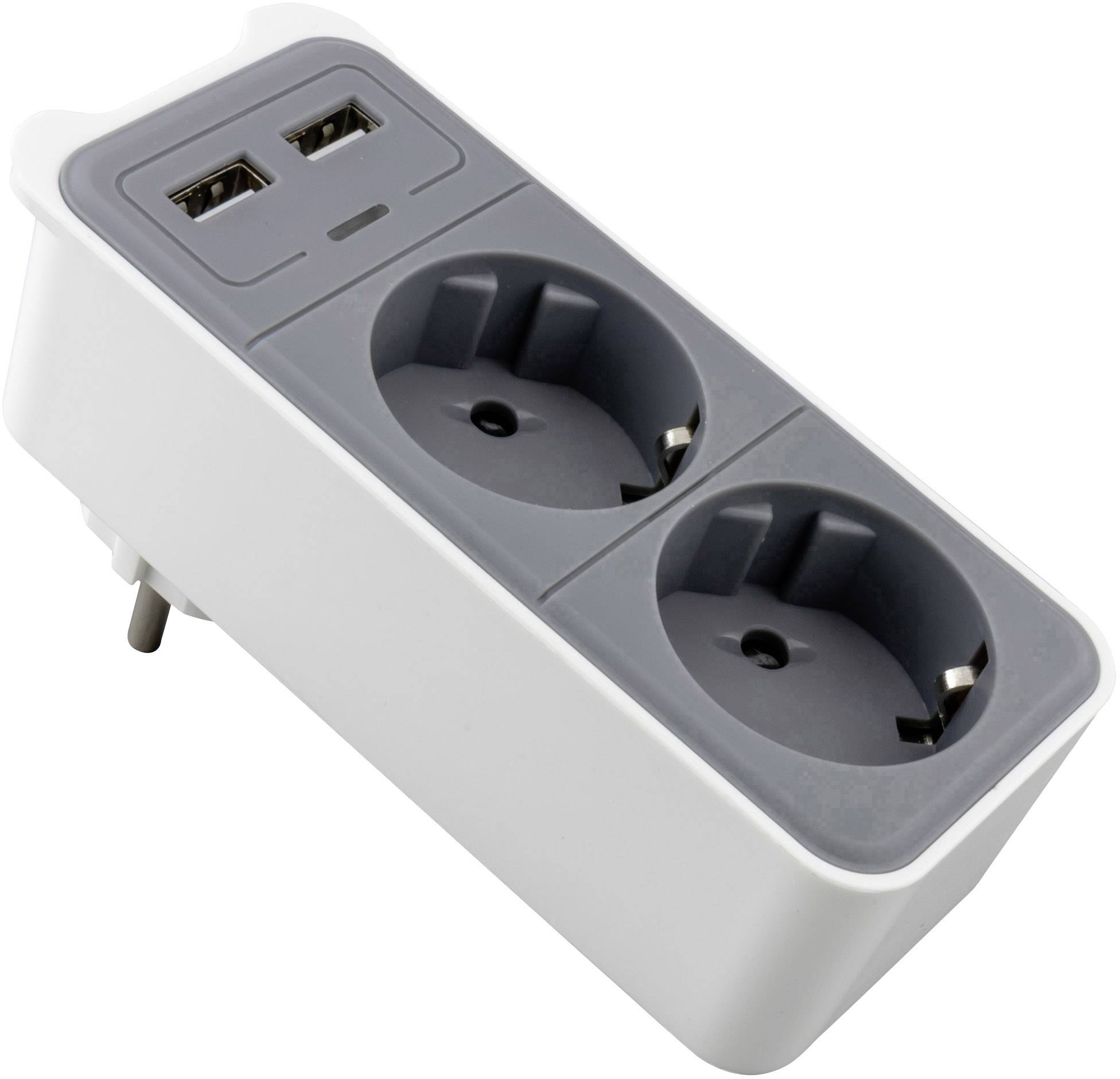Caliber HPS1202U Prise intermédiaire avec USB 2 pôles blanc, gris