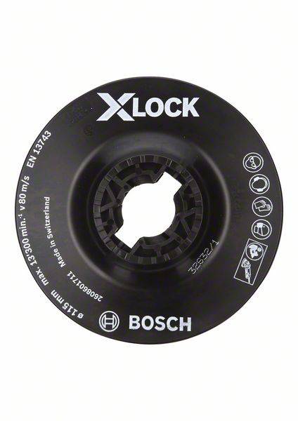 Plateau de ponçage X-LOCK, 115 mm, souple Bosch Accessories 2608601711