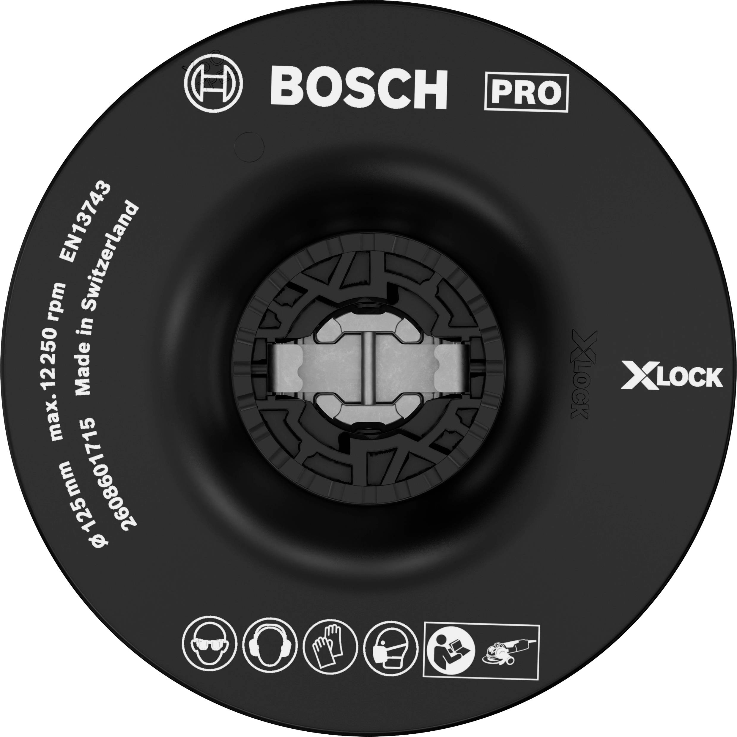 Plateau de support X-LOCK, moyennement dur, 125 mm Bosch Accessories 2608601715