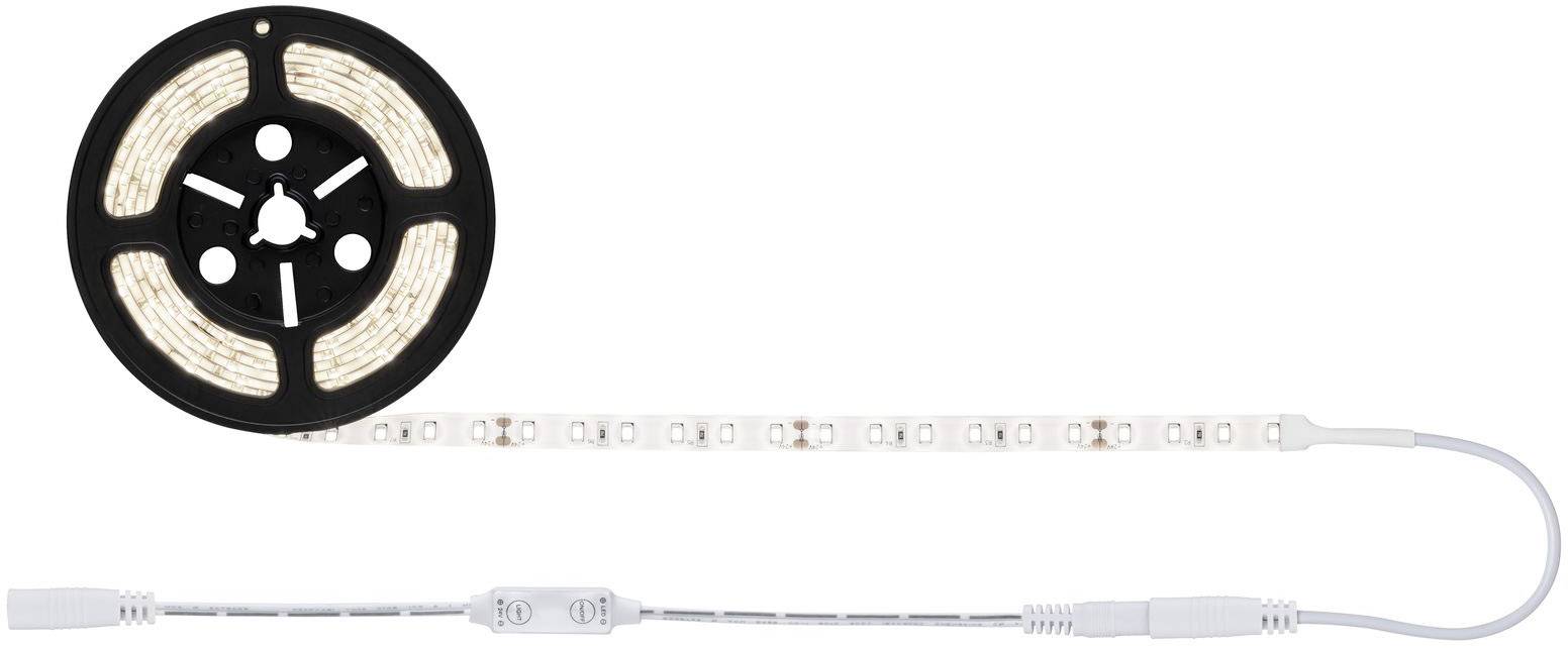Ruban lumineux LED sur un rouleau, partiellement déroulé, avec câble de connexion. Idéal pour l'éclairage décoratif et les éclairages d'accentuation.
