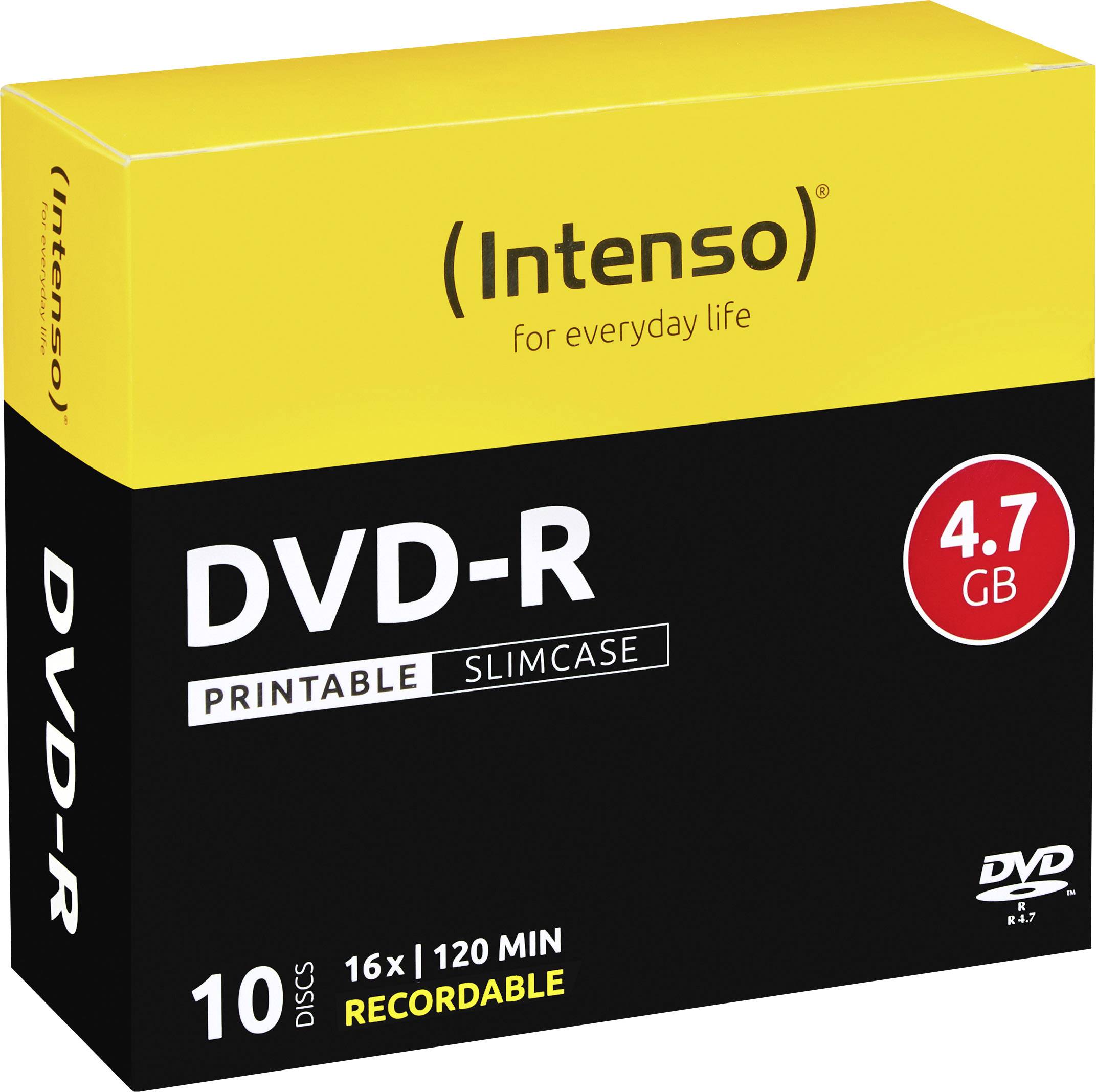 Intenso 4801652 DVD-R vierge 4.7 GB 10 pc(s) slimcase imprimable