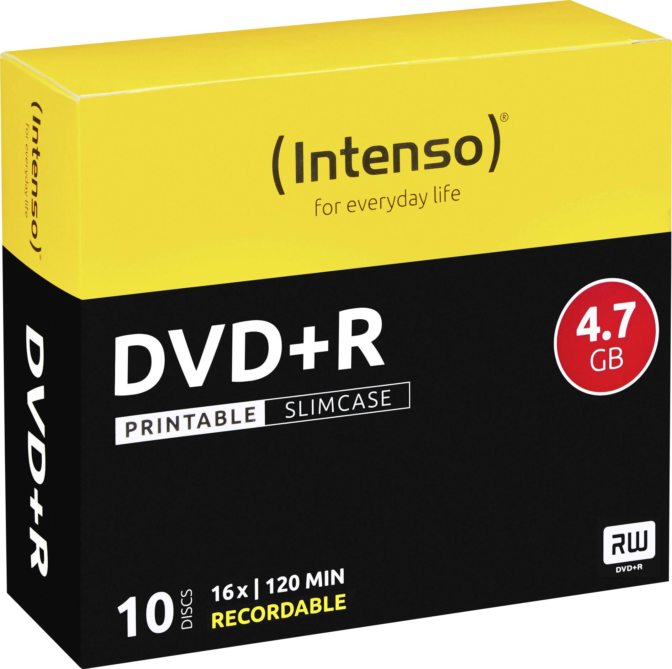 Intenso 4811652 DVD+R vierge 4.7 GB 10 pc(s) slimcase imprimable