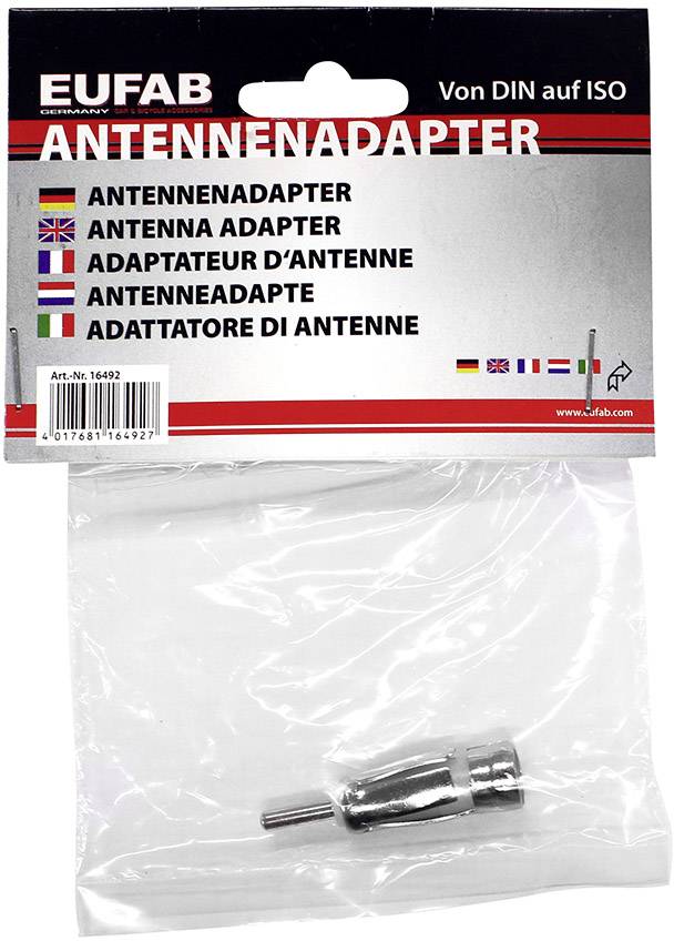 Eufab Adaptateur d'antenne auto ISO 150 Ohm 16492