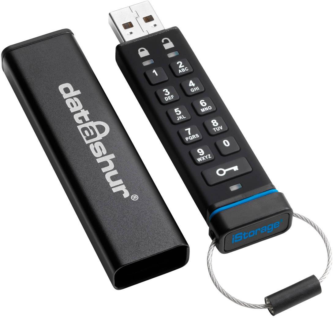iStorage datAshur® Clé USB 8 GB noir IS-FL-DA-256-8 USB 2.0