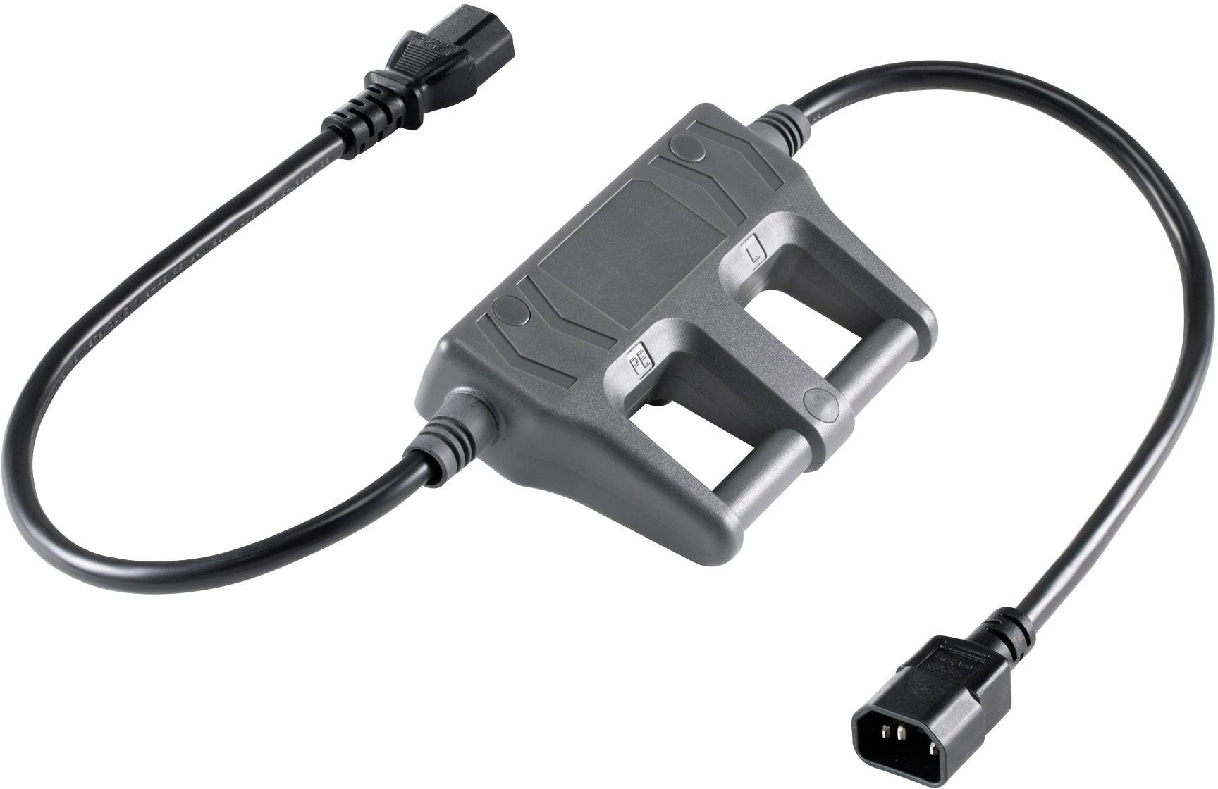 VOLTCRAFT CAA-1L 10 Adaptateur de mesure Secteur mâle C14 - Secteur femelle C13 gris foncé