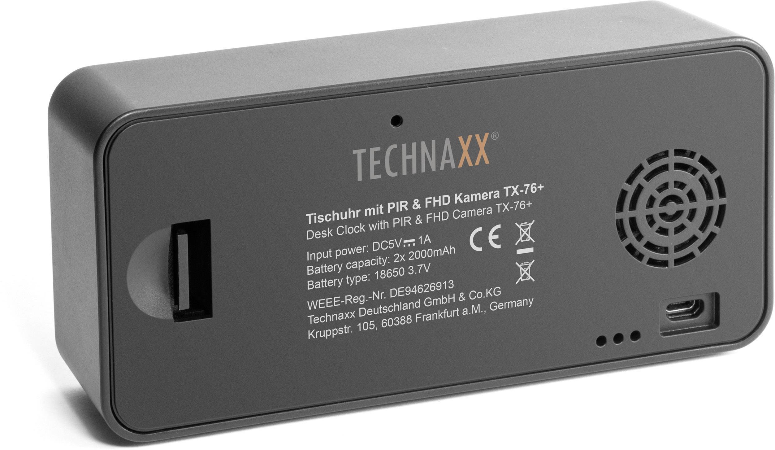 Technaxx 4800 Caméra de surveillance en forme d'horloge de table 1920 x 1080 Pixel