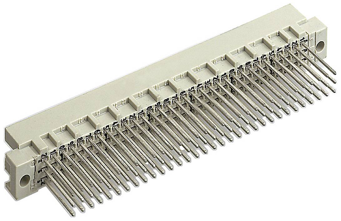 Un connecteur électrique blanc à broches multiples disposées en deux rangées.