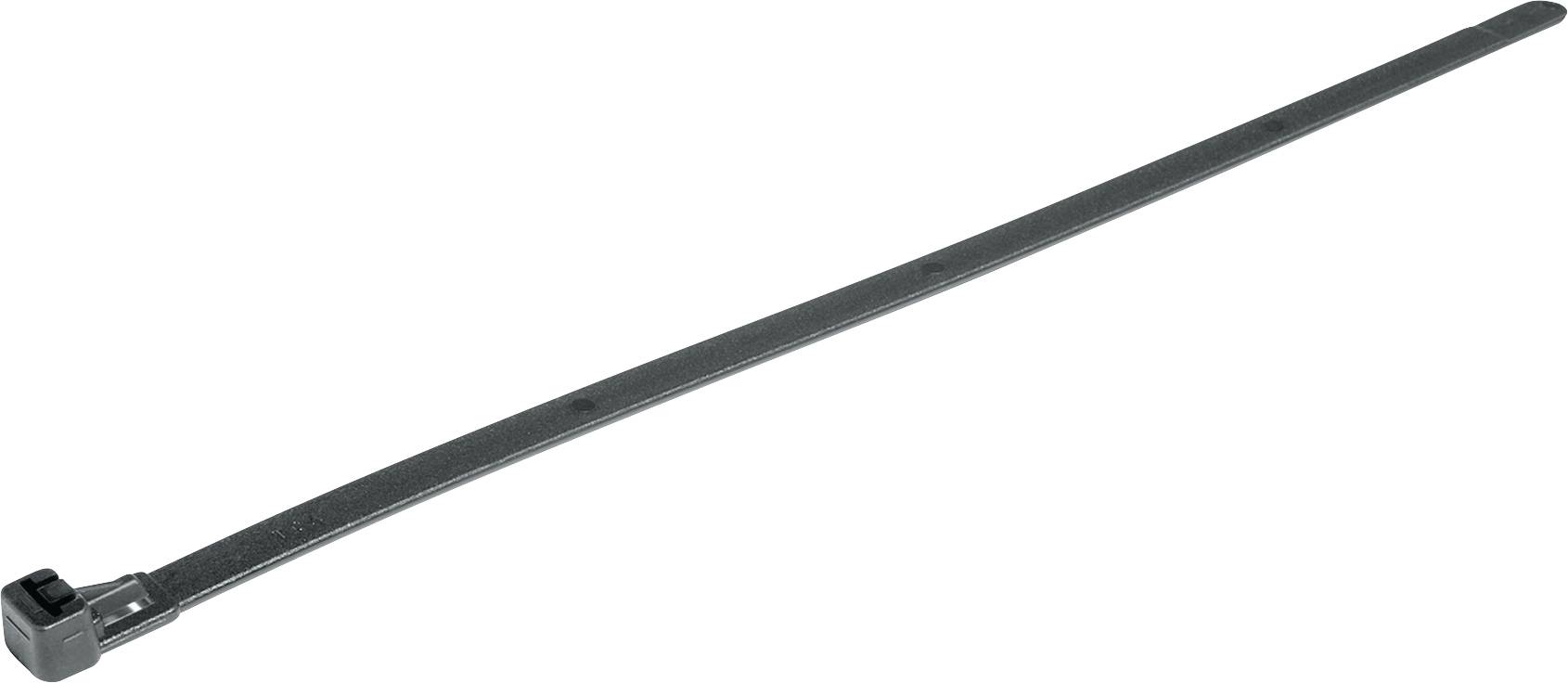 HellermannTyton 131-22560 REL250-PA66W-BK Serre-câble 250 mm 7.60 mm noir stabilisé aux UV 100 pc(s)