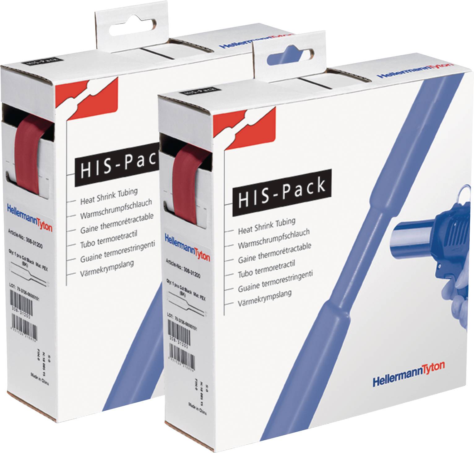 HellermannTyton 300-30242 Gaine thermorétractable sans colle rouge 2.40 mm 1.20 mm Taux de retreint:2:1 10 m