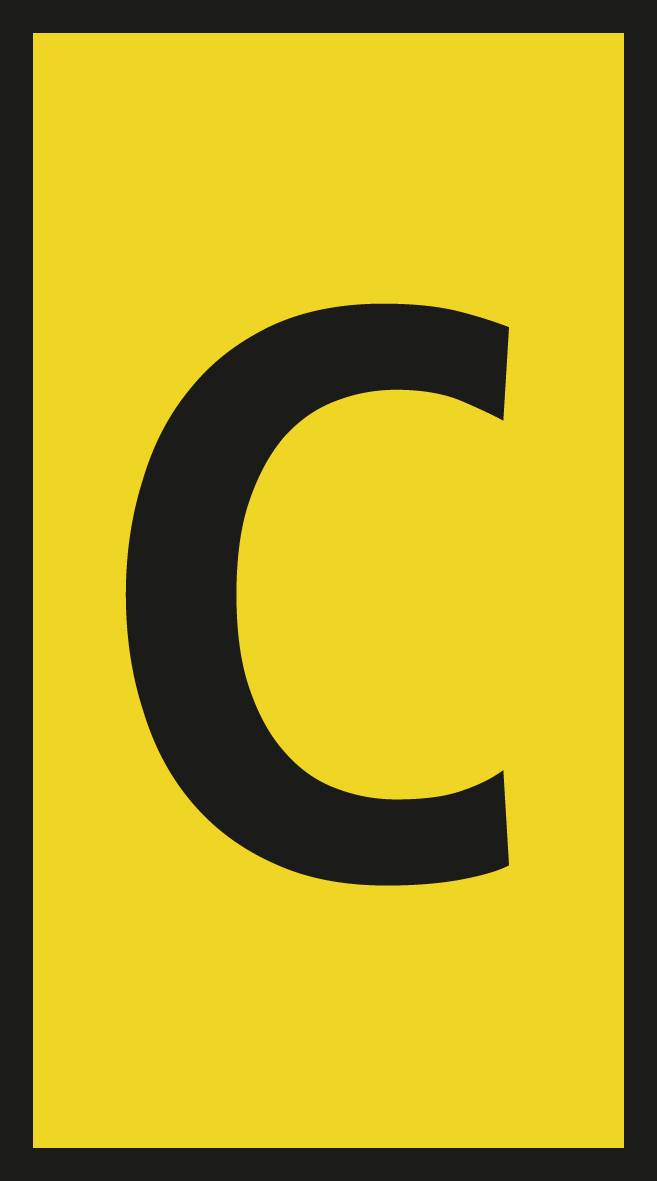 Lettre C sur fond jaune ; panneau de signalisation indiquant un stationnement temporairement interdit ou une déviation de circulation.