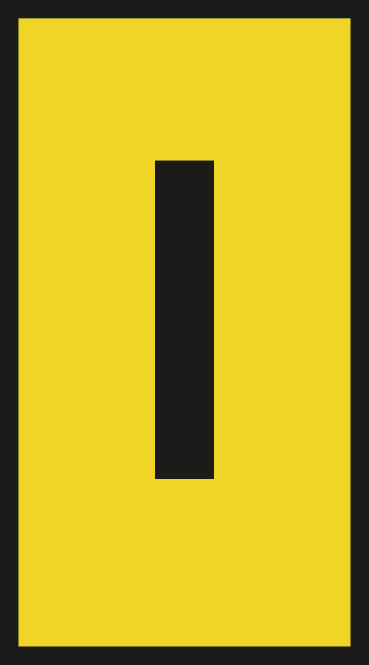 Un rectangle jaune avec une bande verticale noire au centre.