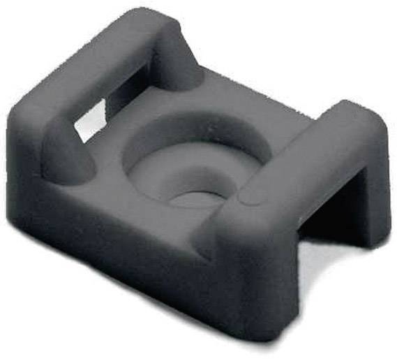 Un support en plastique noir, rectangulaire, avec des bords arrondis et une cavité circulaire centrale.